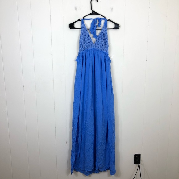 Regalinas Flower Crochet Halter Maxi Dress Sz XS - Picture 2 of 14